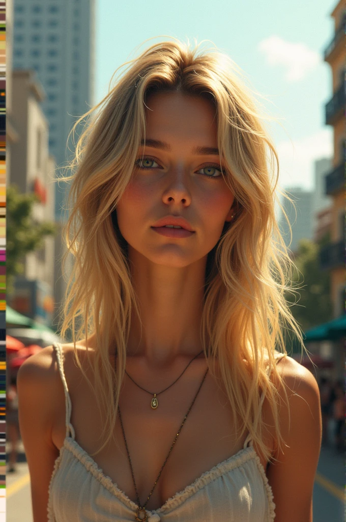 Girl from São Paulo with slightly blond hair and skinny