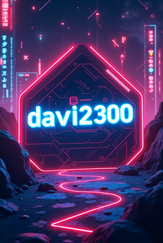 I need a background with a games theme and the name Davi2300 written on it