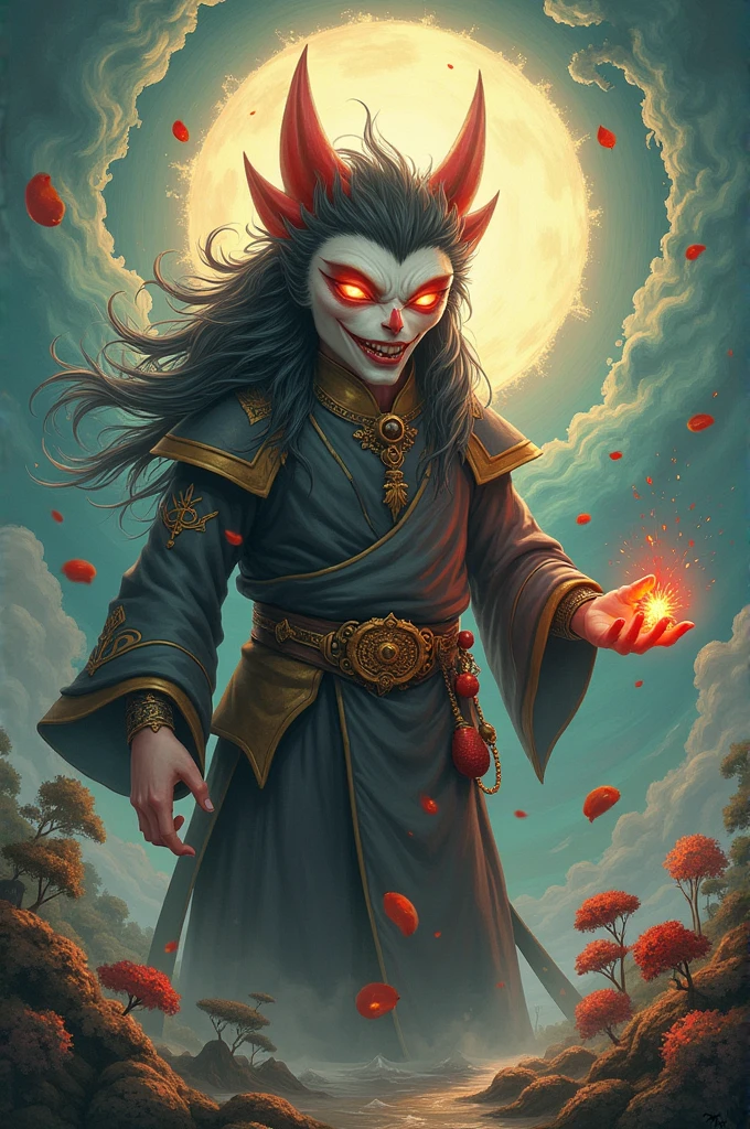 Create an image of the God of trickery called chan chan