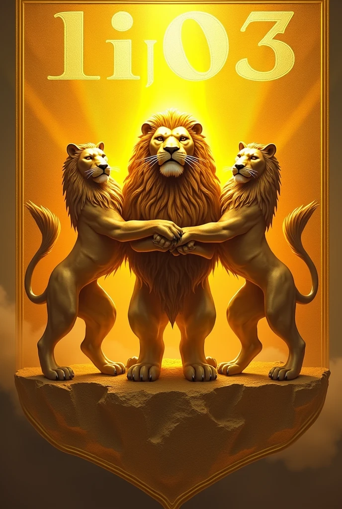 Five athletic, white-maned lion-headed men meditating together