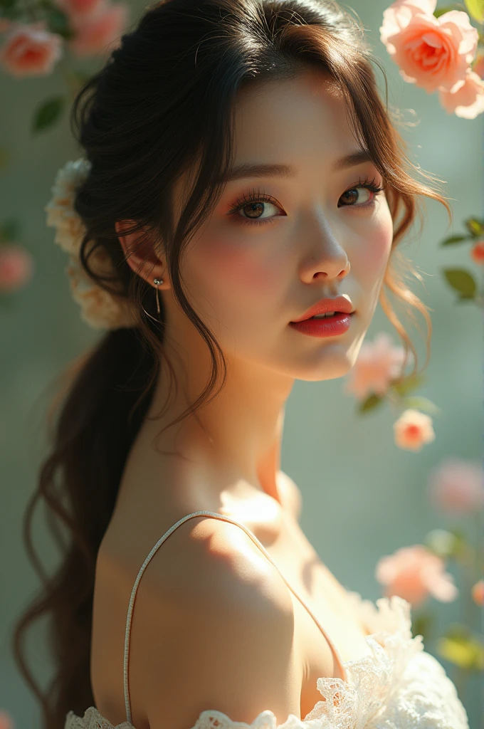 A woman is very feminine