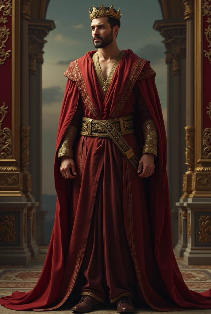 (masterpiece, 8K, UHD, photo-realistic:1.3), Alexander the Great, (drunken:1.2), ancient Roman attire, (in the backdrop of a party scene:1.4), Cleitus the Black, fallen, guests shocked, wine spilled, room in disarray, dimly lit, dark undercurrents, style inspired by Greg Rutkowski.