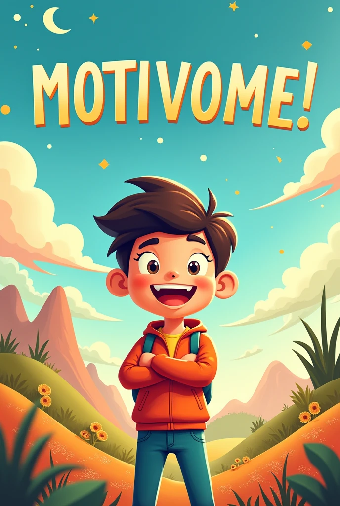 Create me a motivational poster in cartoon style