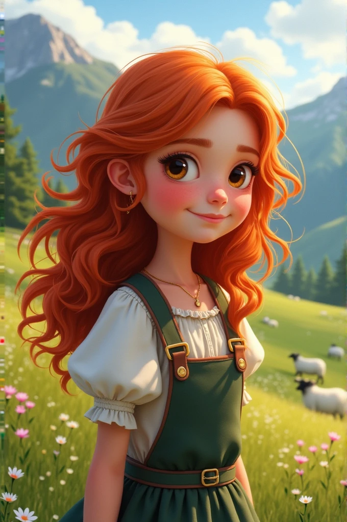 Swiss girl with red wavy hair
