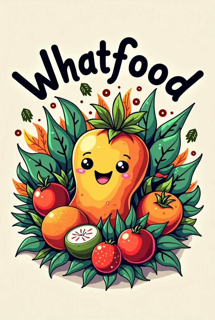 Now add the name and make it like a logo. The whole name is whatfood.