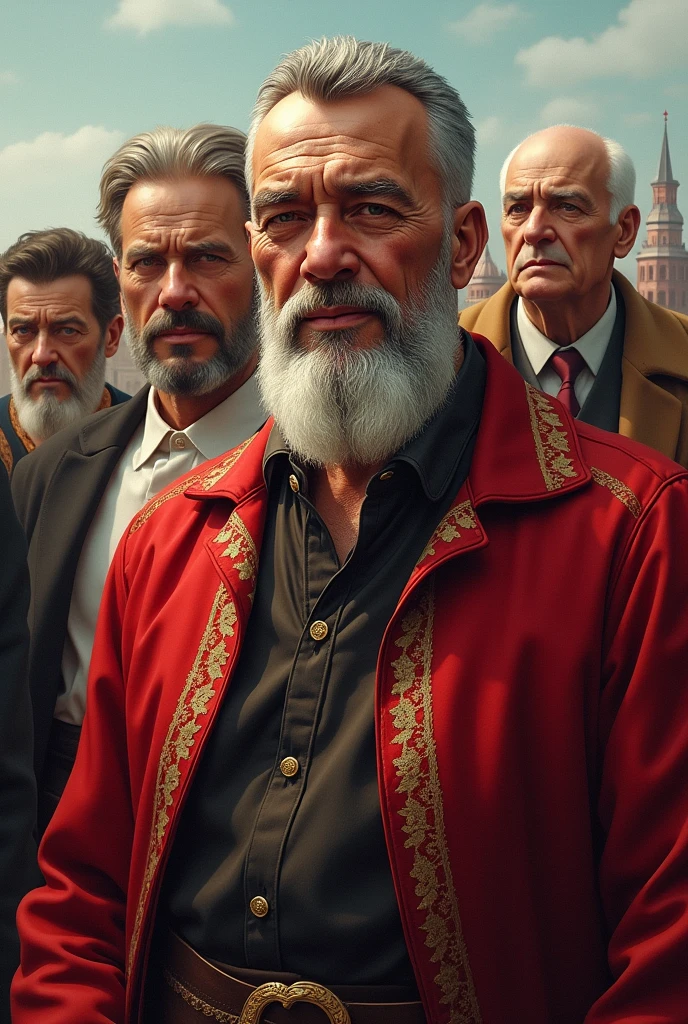 I want a typical Albanian as a picture where he looks proud, loyal, trusting and genuine. As a background, the world&#39;s most famous figures of Albanian origin. Und Skanderbeg Ismail Qamile neim Frashëri 