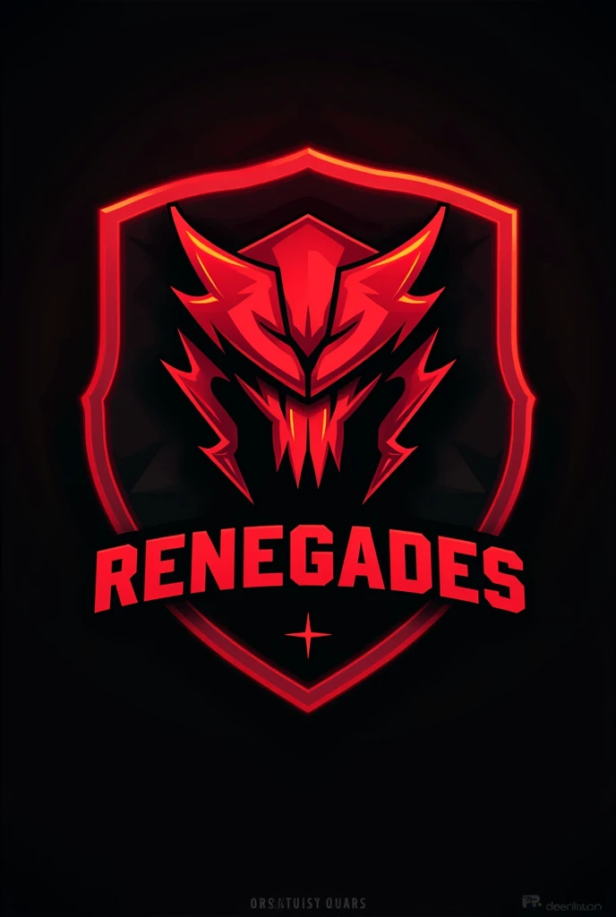 Create a logo for a futsal team with the colors red and black with the name renegades