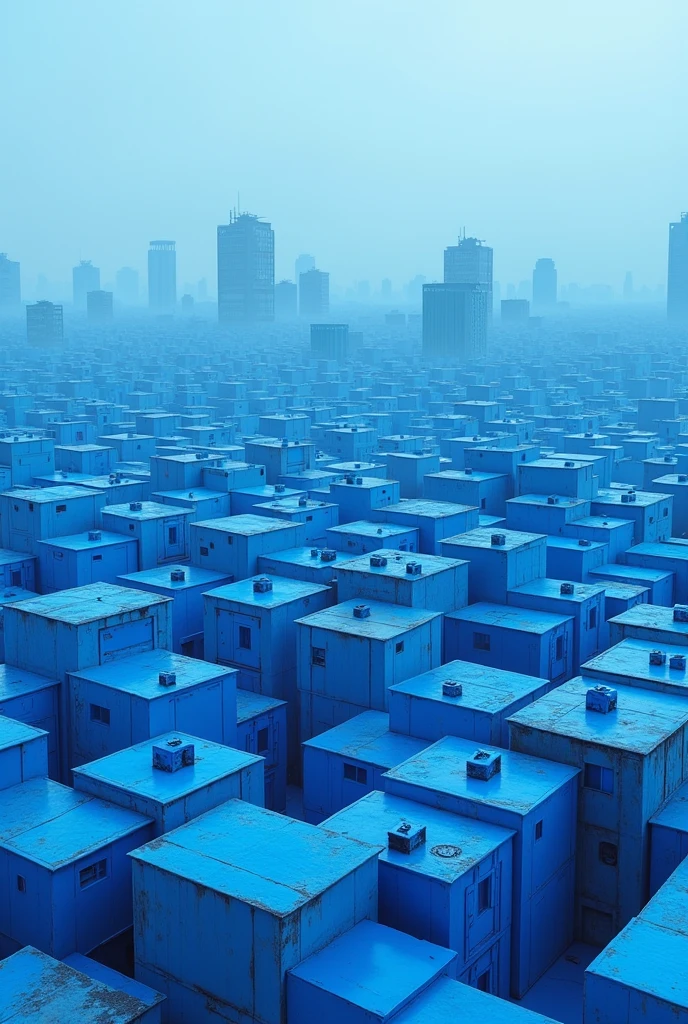 A background of a city full of small but blue rooms and the image has to be horizontal