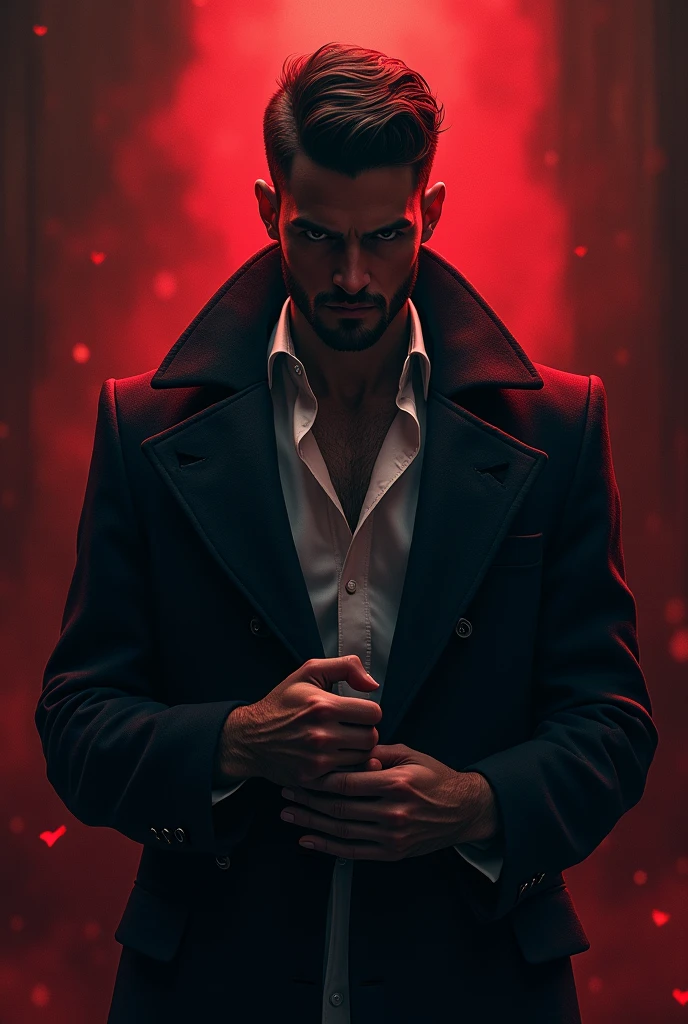 A man symbolizing Dark and love ,psychology,love ,manipulation,Dark ,Red