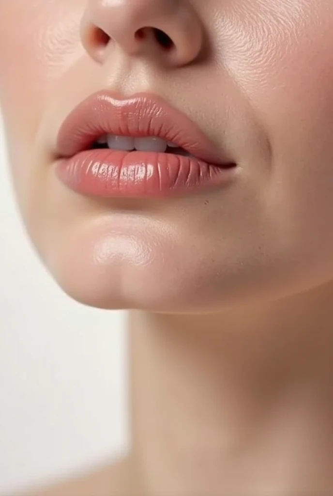 Create a half face image with lips after the Hydra lips gloss procedure 
