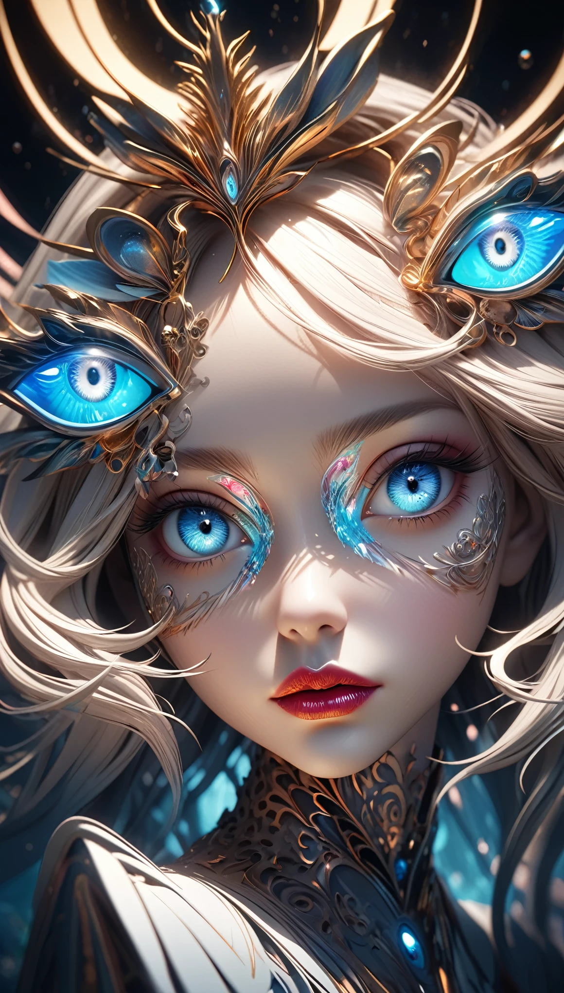 a woman with beautiful detailed eyes, beautiful detailed lips, extremely detailed eyes and face, long eyelashes, minimalist style art, surreal scene, fusion of world aesthetics, surreal elements, sensual SFW expression, dramatic lighting, cinematic lighting, 3D CGI rendering, BRAKE surreal and otherworldly concept, next generation artwork
