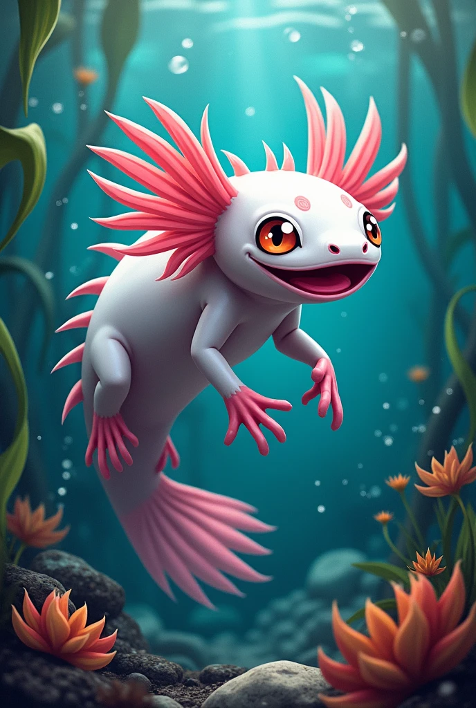 Create a Mexican Axolotl poster with images that will attract the attention of people who see it