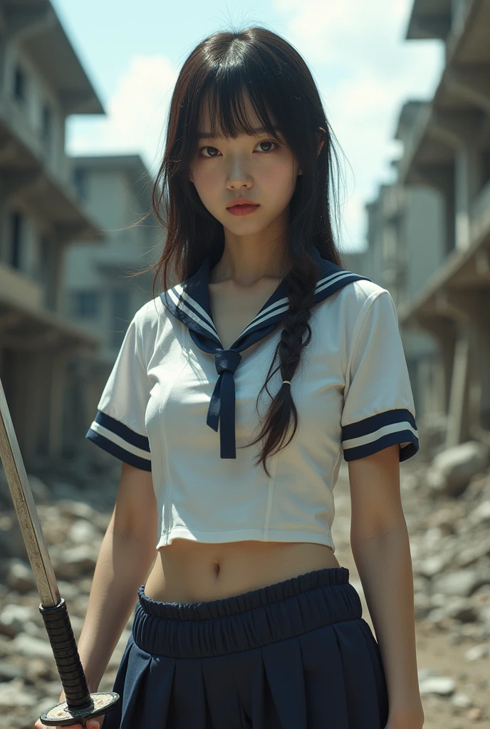 One girl, black straight hair, bangs, schoolgirl uniform, small boobs, petite, skinny, slender, slim, white underwear, squat movements, inside an abandoned boiler room, perfect anatomy, depth of field, (photorealistic: 1.4), spiritual silence, transcendental tranquility, Absurdres, hdr, ultra detailed illustration, highly detailed face, RAW photography, film grain, deviantart trend, night, A scene from the movie,