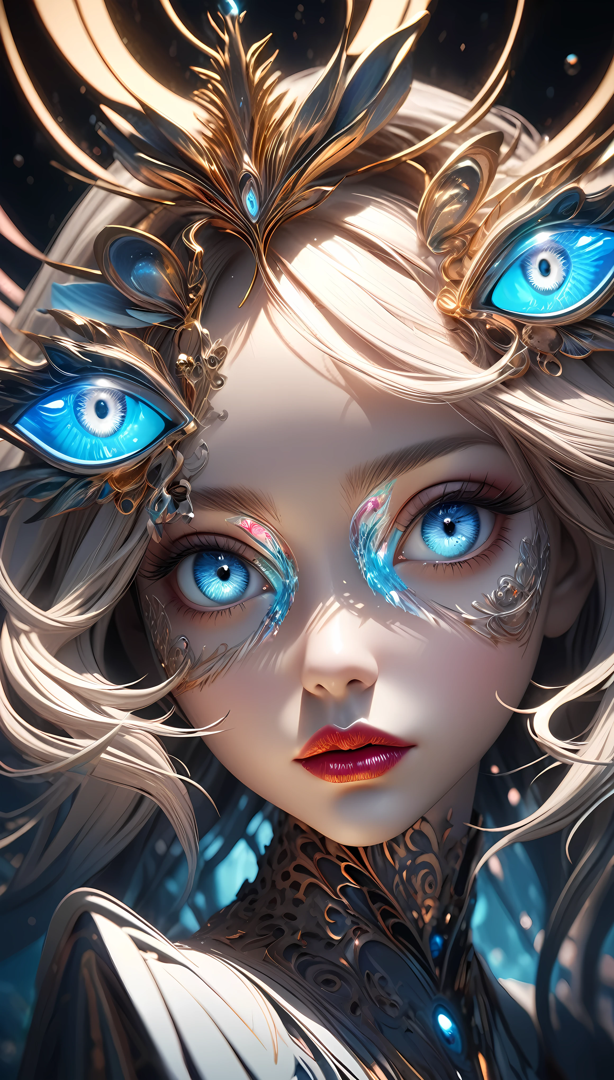 a woman with beautiful detailed eyes, beautiful detailed lips, extremely detailed eyes and face, long eyelashes, minimalist style art, surreal scene, fusion of world aesthetics, surreal elements, sensual SFW expression, dramatic lighting, cinematic lighting, 3D CGI rendering, BRAKE surreal and otherworldly concept, next generation artwork