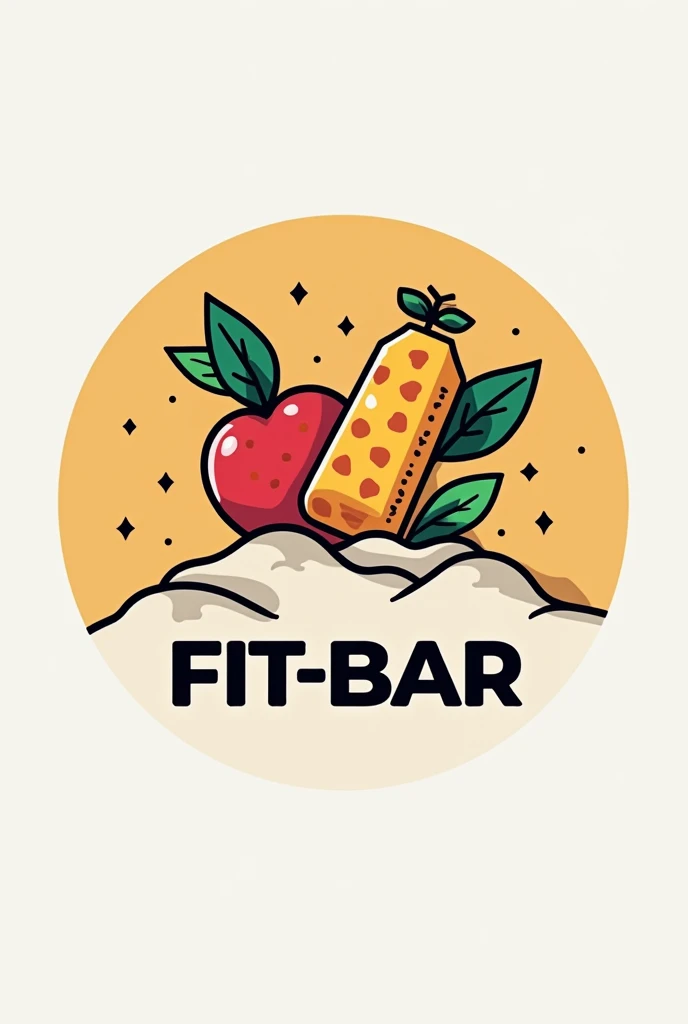 CIRCULAR LOGO FOR AN ENERGY BAR CALLED FIT-BAR, ADD DESIGNS RELATING TO THE PRODUCT
