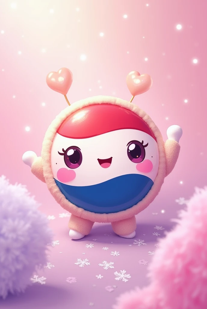 Create a cute Pepsi logo in pink and purple colors