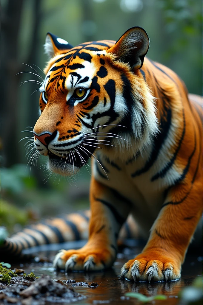 the fusion of a tiger with a crocodile