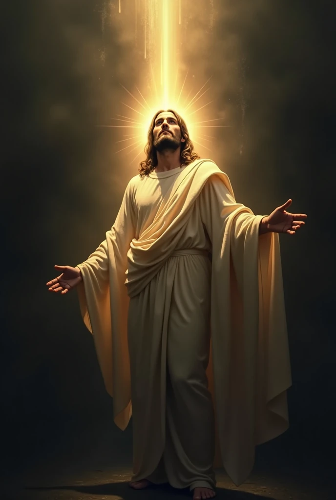 Jesus surrounded by darkness but he’s the light