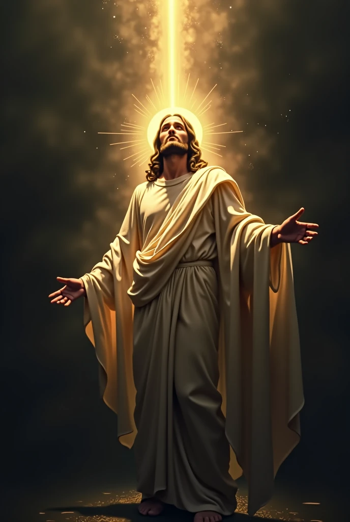 Jesus surrounded by darkness but he’s the light