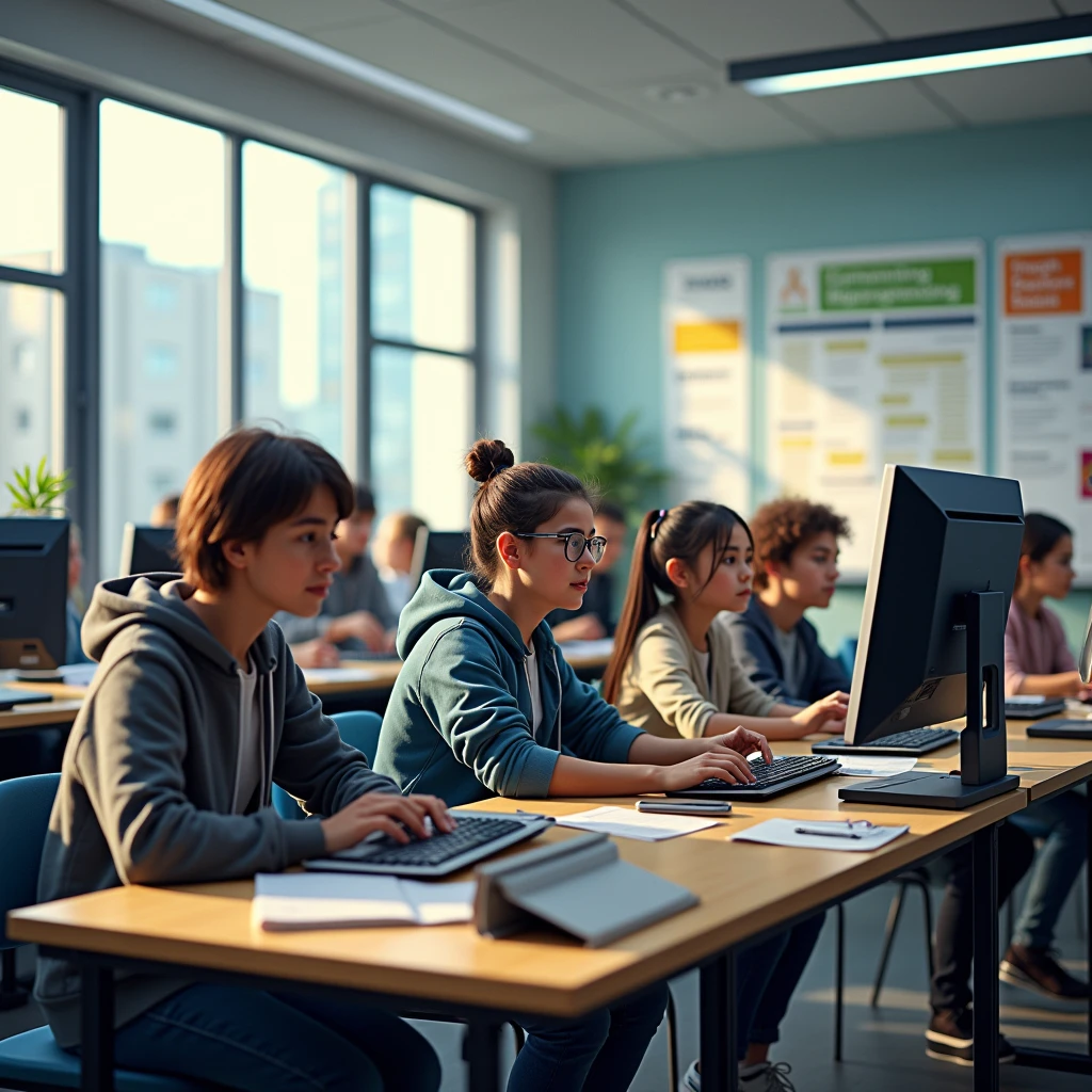 realistic image of information technology class