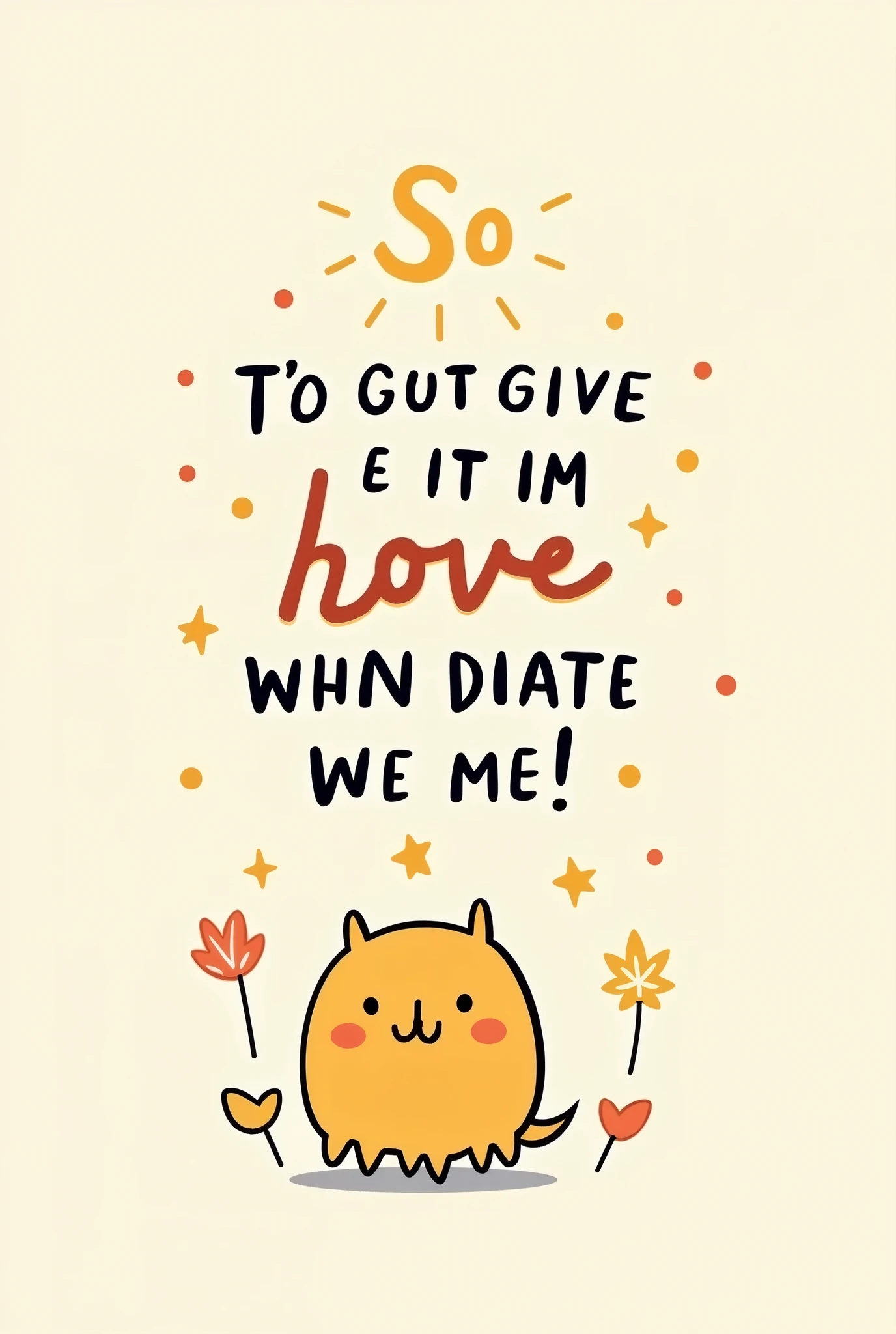 Create me a simple cartoon style motivational poster 