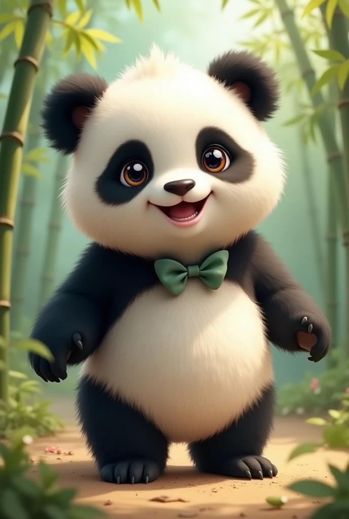 A cute panda dressed as another panda
