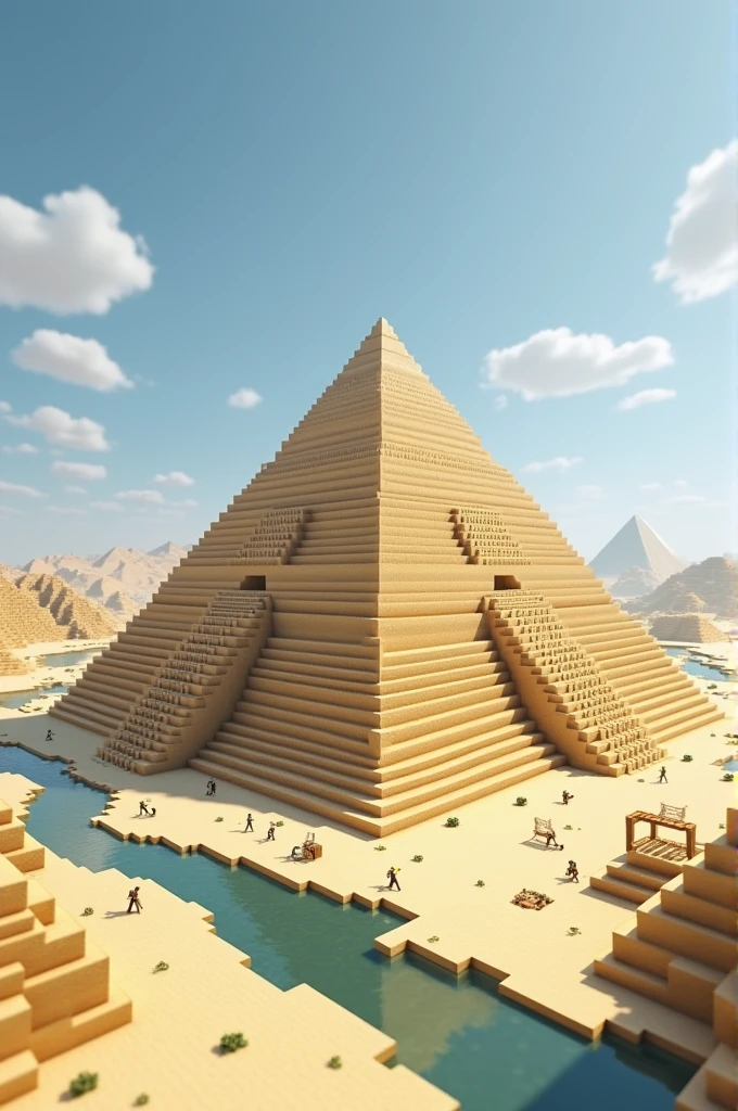 "The Pyramid of Giza" in Egypt, minecraft style