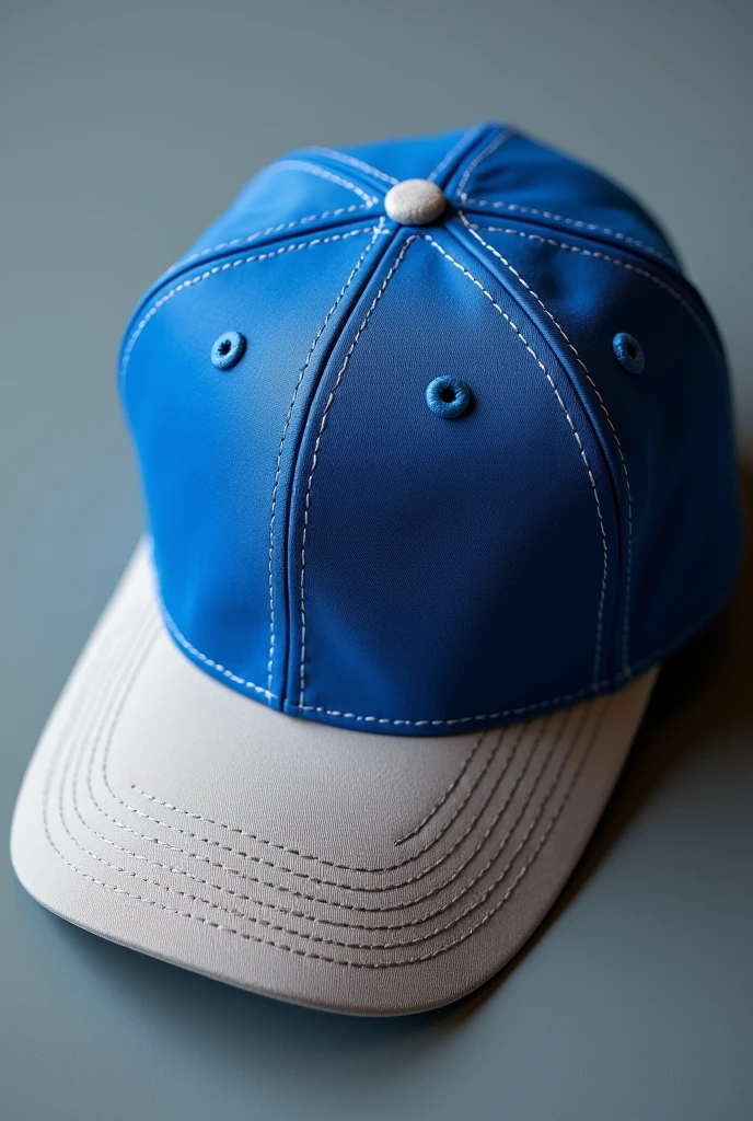 Create a blue cap with a gray brim