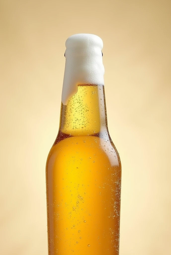 a freshly opened bottle of beer 