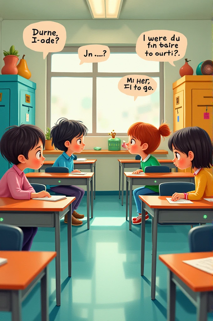 Create a campaign about keeping school desks clean with dialogues containing irony and metaphor