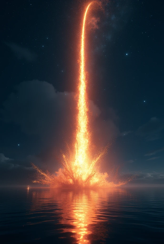 METEOR FALLING INTO WATER