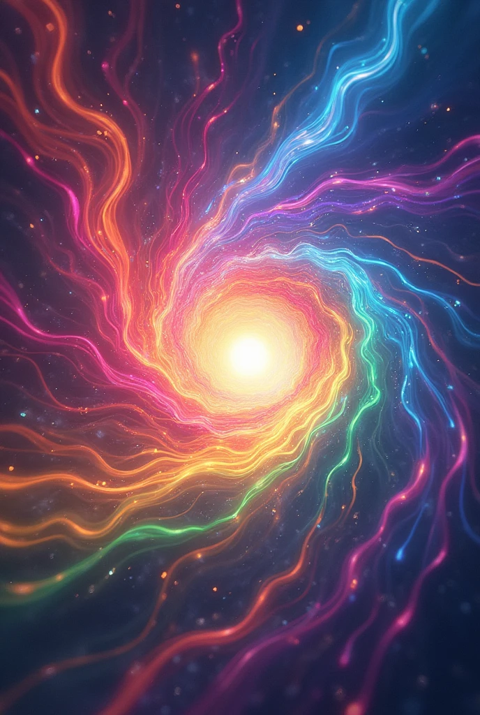 I want it to have lyrics that say: Rainbow vortex and have a colorful streamer style