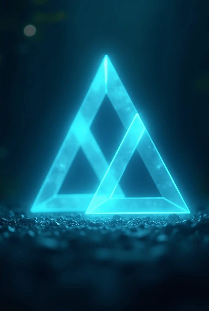 Blue Trinity Triangle glowing
