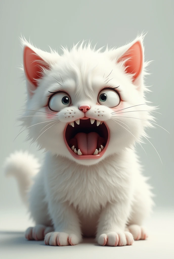 crying white cat