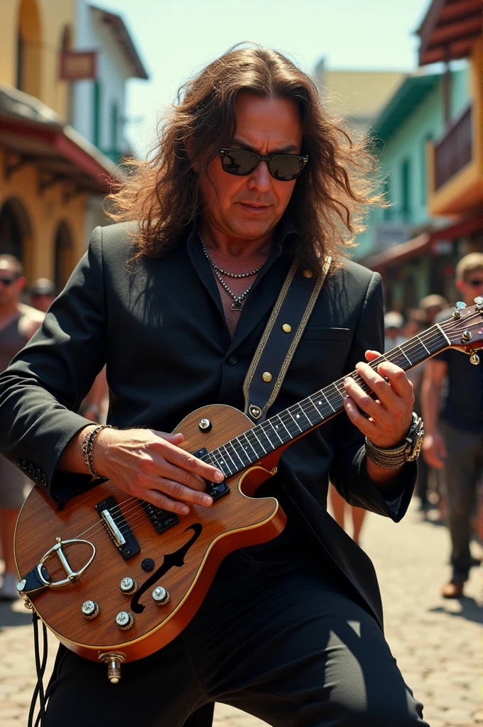 Malmsteen playing a Brazilian cavaquinho