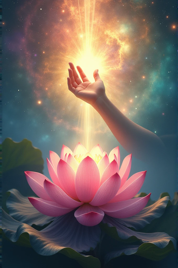 Copie
(Fleur de lotus sans tige : 1,5),(Gros plan de la fleur : 1,5), (Nébuleuse colorée :), couleurs vibrantes, couleurs vives, une explosion de couleurs, des trucs complexes autour, complexe en arrière-plan, spirituel, divin, onirique, dieu, glande pinéale, onirique, (fond d'écran CG unity 16k extrêmement détaillé : 1,1), (Force de débruitage : 1,45), (tmasterpiece : 1,37), UHD), main bénissante, geste solennel, hyper réaliste, rayons de Dieu, lancer de rayons, lancer de rayons, UHD,