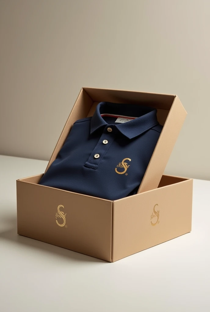 ELEGANT CARDBOARD BOX FOR SPORTS POLO WITH ST LOGO
