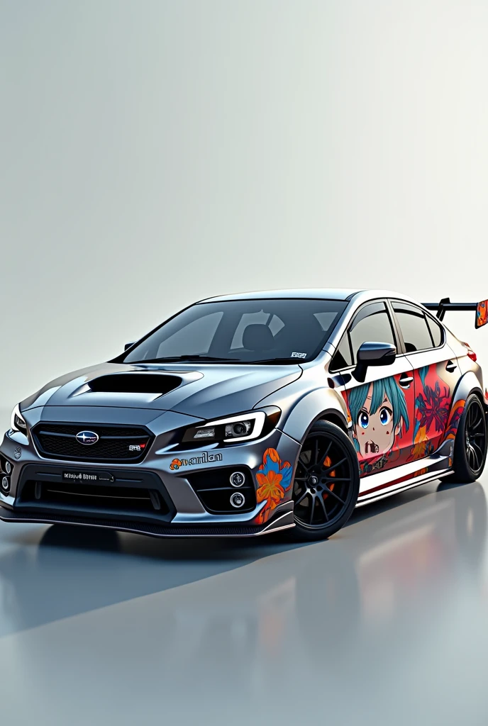 (Photorealism:1.2), subaru, impreza, gc8, facelift, monsoon grey, itasha, アニメ,