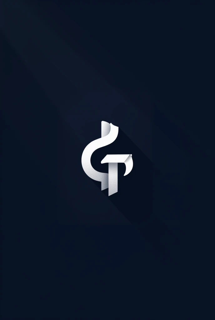 Create a logo in 2d, that has a combination of the Christian symbol ictus and the treble clef, try to emphasize more on the stroke symbol, It has to be minimalist and the background should be dark blue