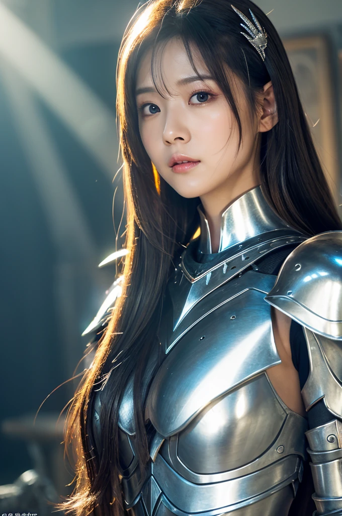 8k、Big breasts super detailed、masterpiece、Highest quality、(Very detailed)、Dynamic Angle、Mysterious look、Wind effects、Fantasy背景、Rim Light、Cinematic light、Ultra-high resolution、8k ウルトラHD、Film Grain、Best Shadow、delicate、born、Particles of light、Detailed skin texture、Detailed Armor Textures、Detailed face、Complex詳細、Ultra-detailed、shine、Strong deception、Silver Armor、(Have a weapon)、Slashing、Slashing Action、Big ample breasts,Scapula、Shining Eyes、 Long Cape、Fantasy、(bornきbornきとした)、Shoulder Armor、Complex、Complex、Perfect lighting、Looking at the audience、Cinema lighting、fly in the sky、Flight、Holy Light、wonderful、Bans、the wind is strong、Frozen Mountain々々、Long white wavy hair、The Lich Queen,Sexy,Charm,Short Bob,Precision Decorated Chest Armor,