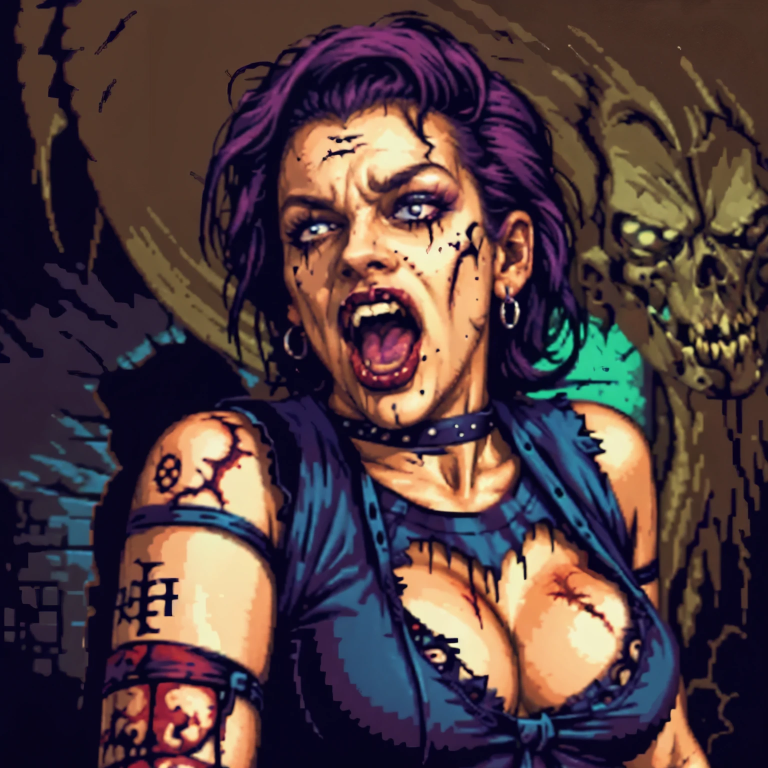 Horror punk, Misfits band, Cover art, Zombie Girl, Screaming Girl, HD