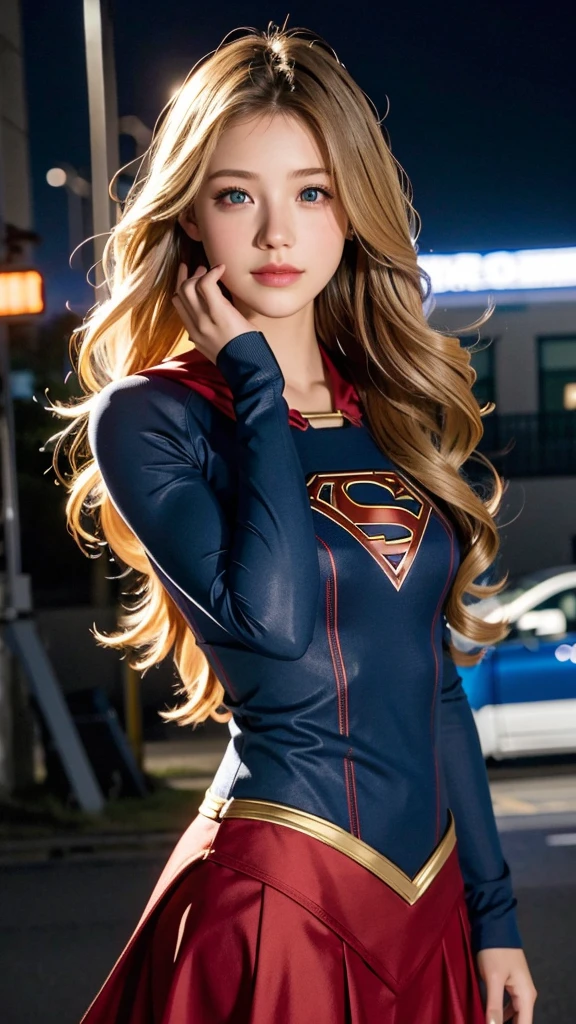 Genuine, Atmospheric scenery, masterpiece, Highest quality, (Detailed face, Skin texture details, Ultra-precise body),(Cinematic Light),
1 girl, s0p3r6m3l1s4-smf, alone, Genuineistic, Blonde, blue eyes, Long Hair, Superhero, lips, Upper Body, smile, Mouth closed, Bodysuits、Phimosis、Blowjob、Melissa Benoist、Supergirl、(大きなソーセージを頬張るMelissa Benoist)、上からSupergirlの顔を見下ろすアングル、Supergirlは上目遣いでこちらにアイコンタクト、