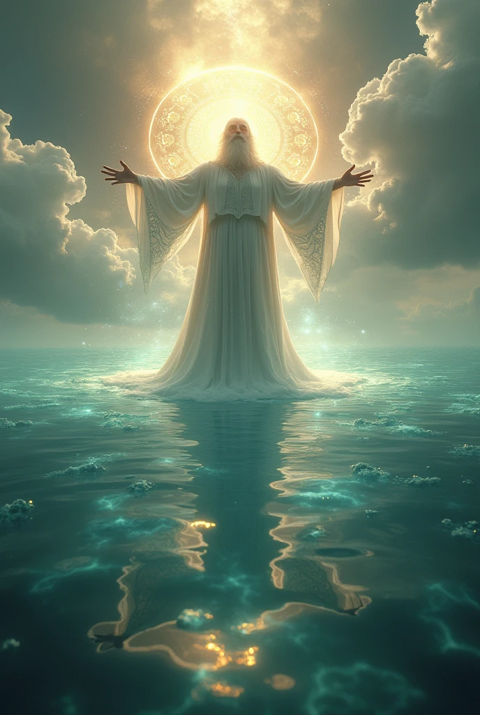 No second, He parted the waters, creating the sky.