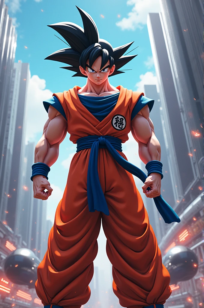Create ultra realistic goku dragonballz image of the future