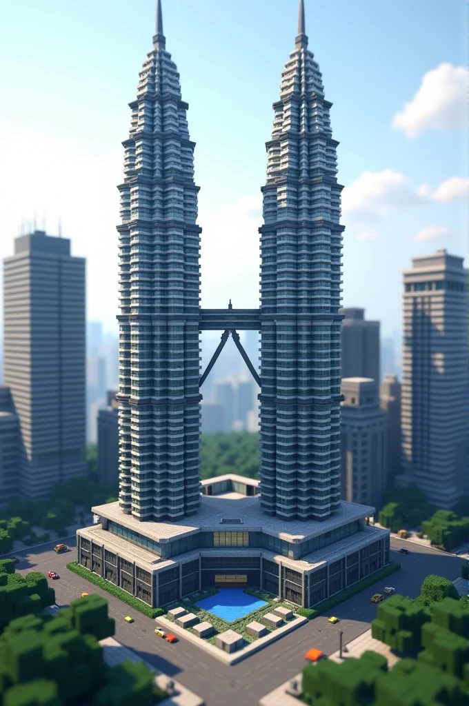 "Torres Petronas" from Kuala Lumpur, minecraft style