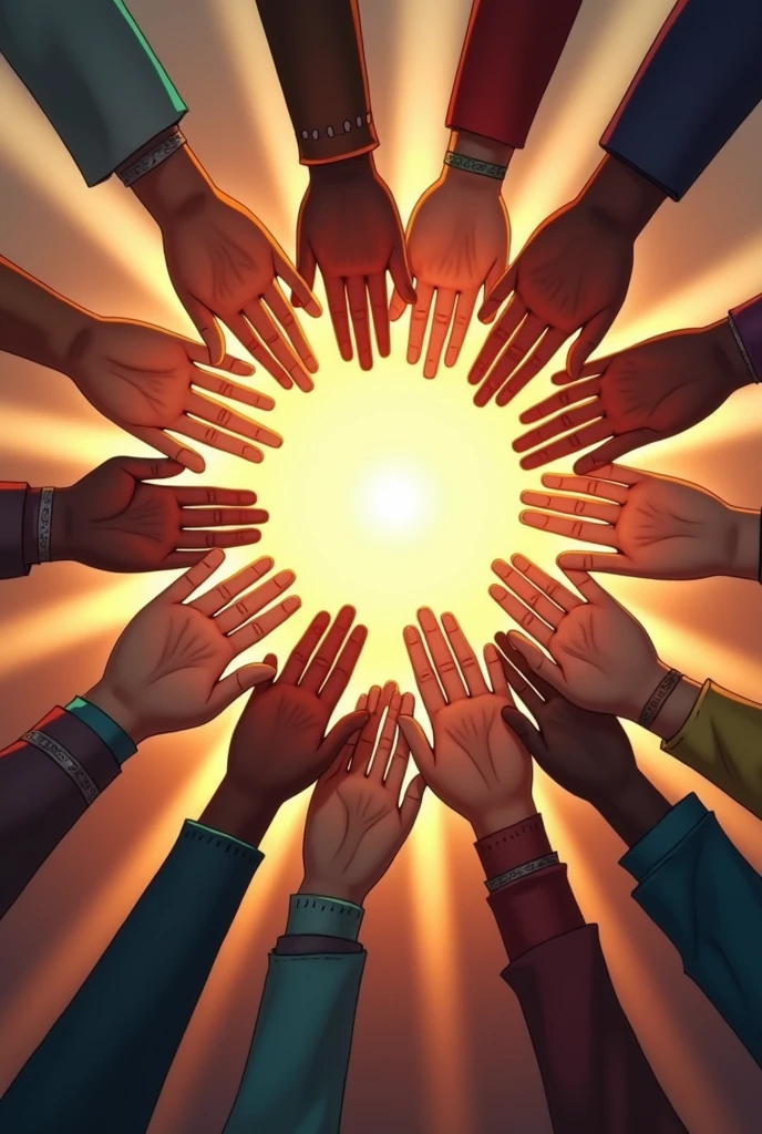 strength comes from unity.Picture with all races of world