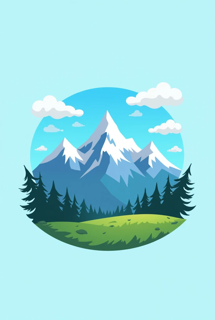 Streaming app logo with sky and mountains, to match the name scape