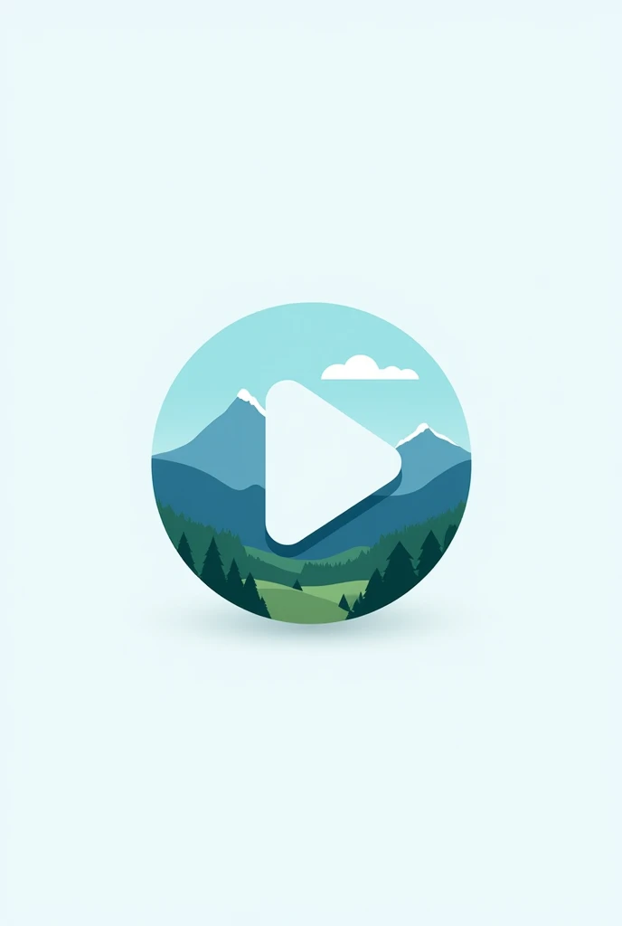 Streaming app logo with sky and mountains, to match the name scape with play in the middle