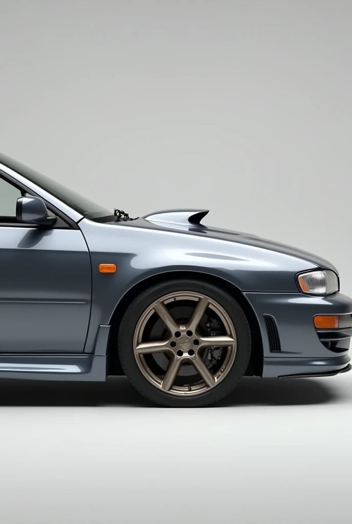 (photorealism:1.2), Subaru, impreza gc8, 1999, facelift, audi monsungray lx7r, sideview