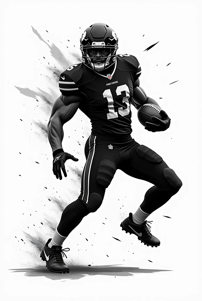 Game Art, , black and white design, with some football elements
